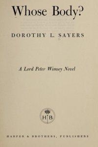 Whose Body? by Dorothy L. Sayers — book cover